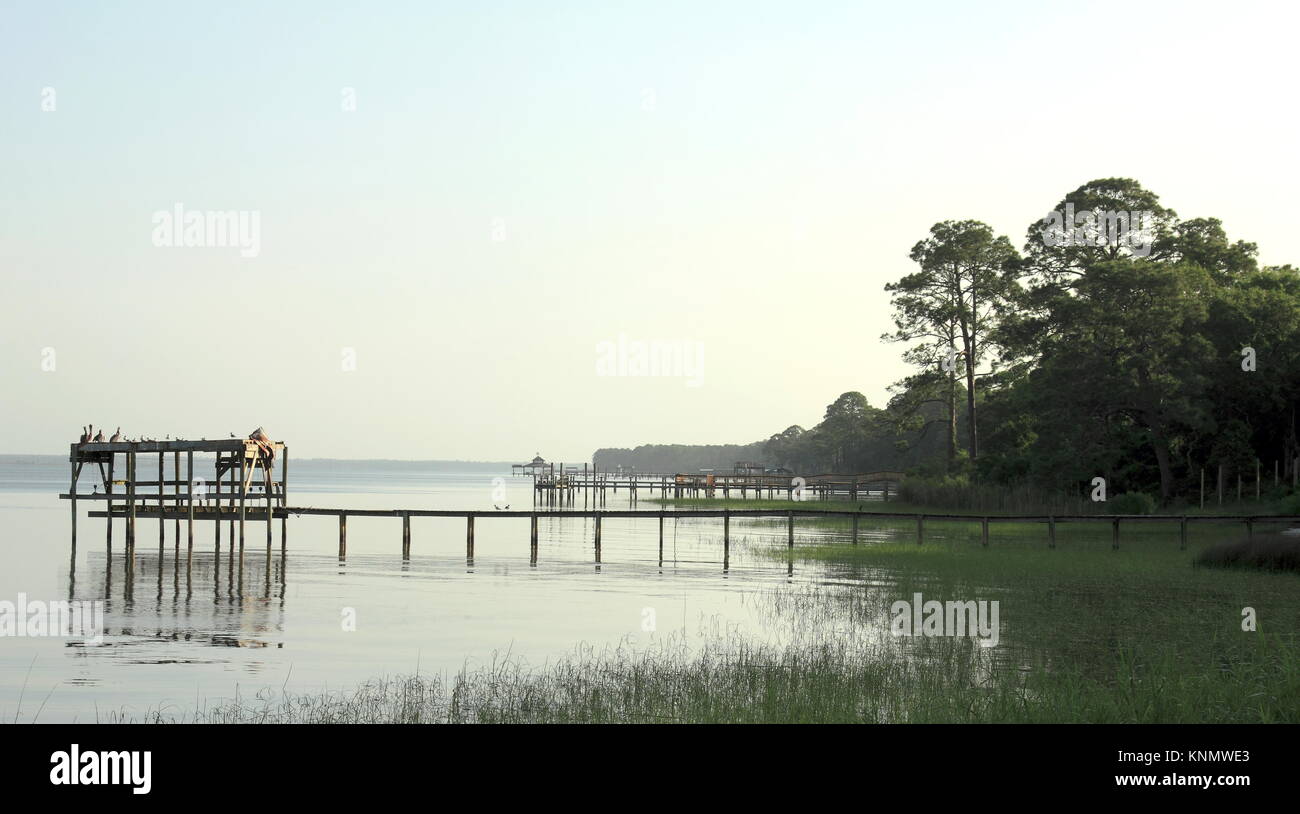 Florida, Apalachicola Bay. Morning view on Gulf of Mexico Stock Photo