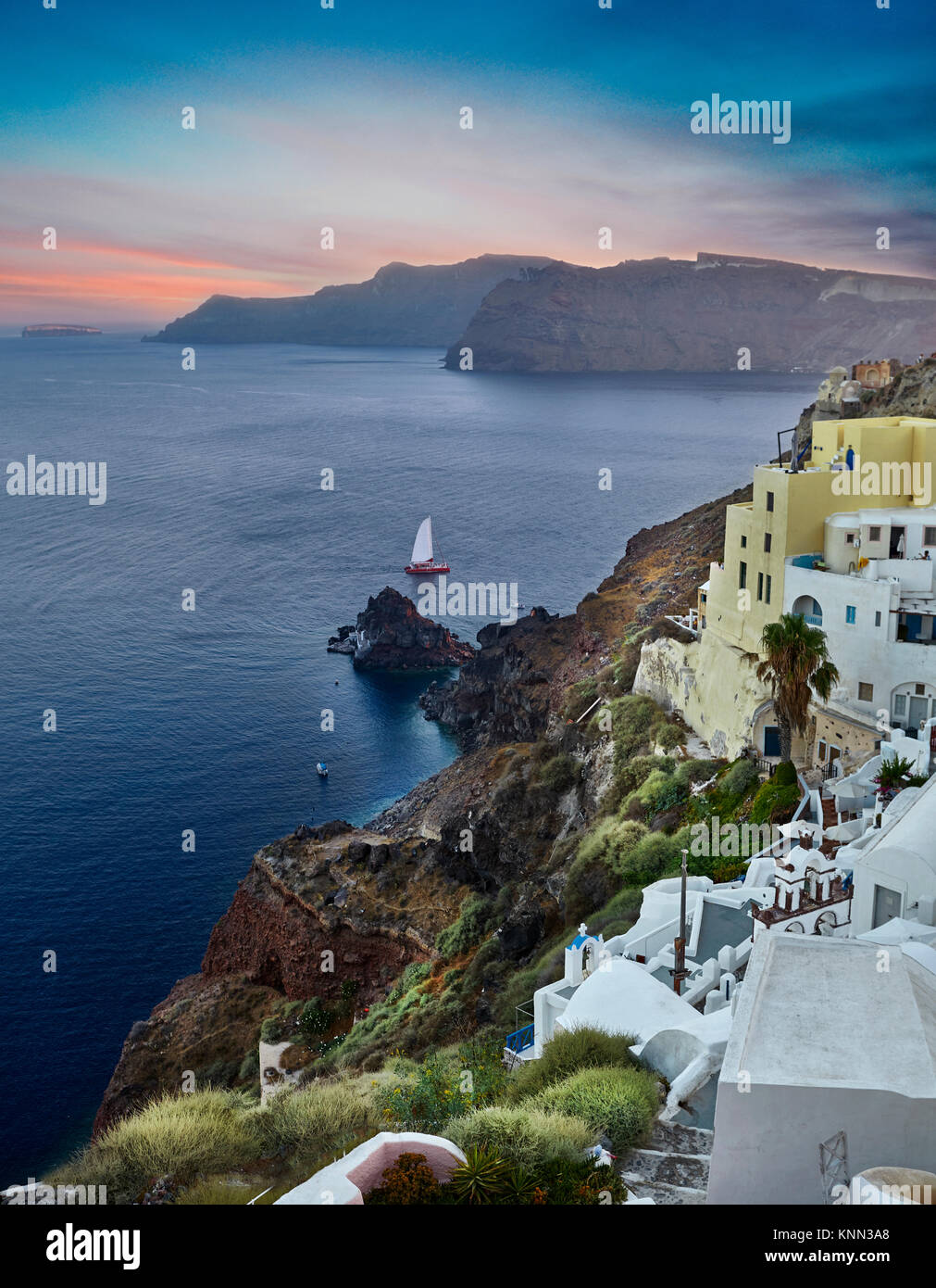 Famous white painted buildings Santorini Greece Stock Photo Alamy