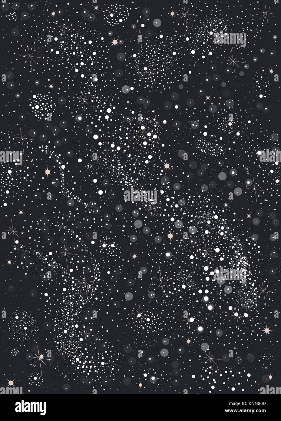 Seamless Pattern with stars and bright shiny stars on dark background ...
