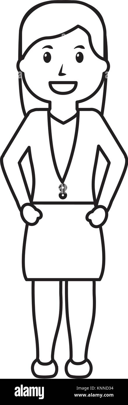 Woman Standing Clipart Black And White