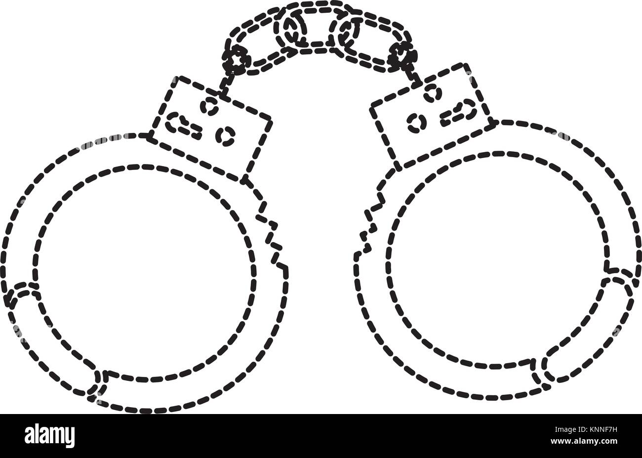 handcuffs police tool security arrest Stock Vector