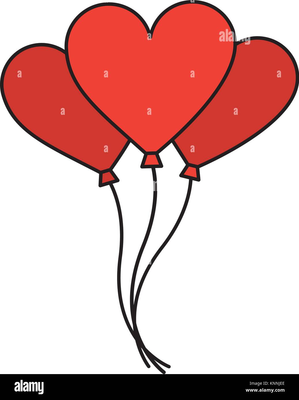 bunch balloons shaped heart love romantic Stock Vector Image & Art - Alamy