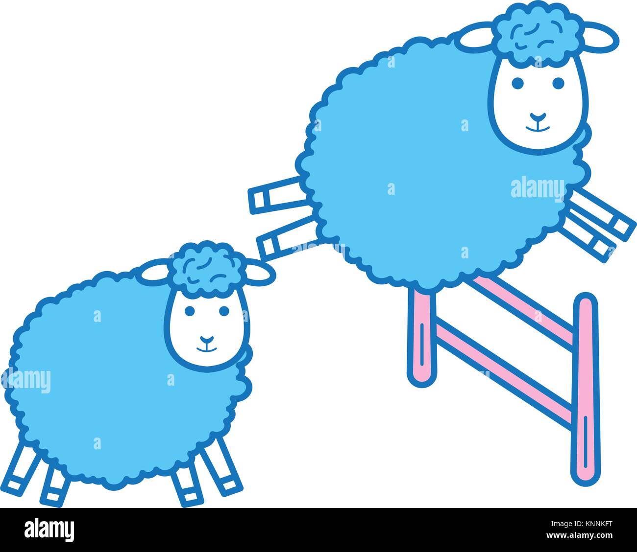 cute sheep jumping fence character icon vector illustration design ...