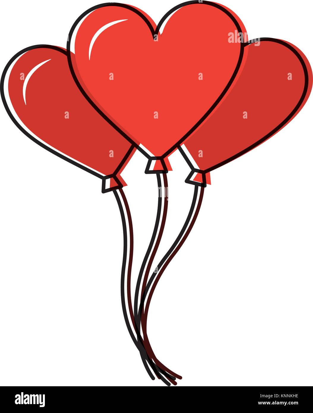 bunch balloons shaped heart love romantic Stock Vector Image & Art - Alamy