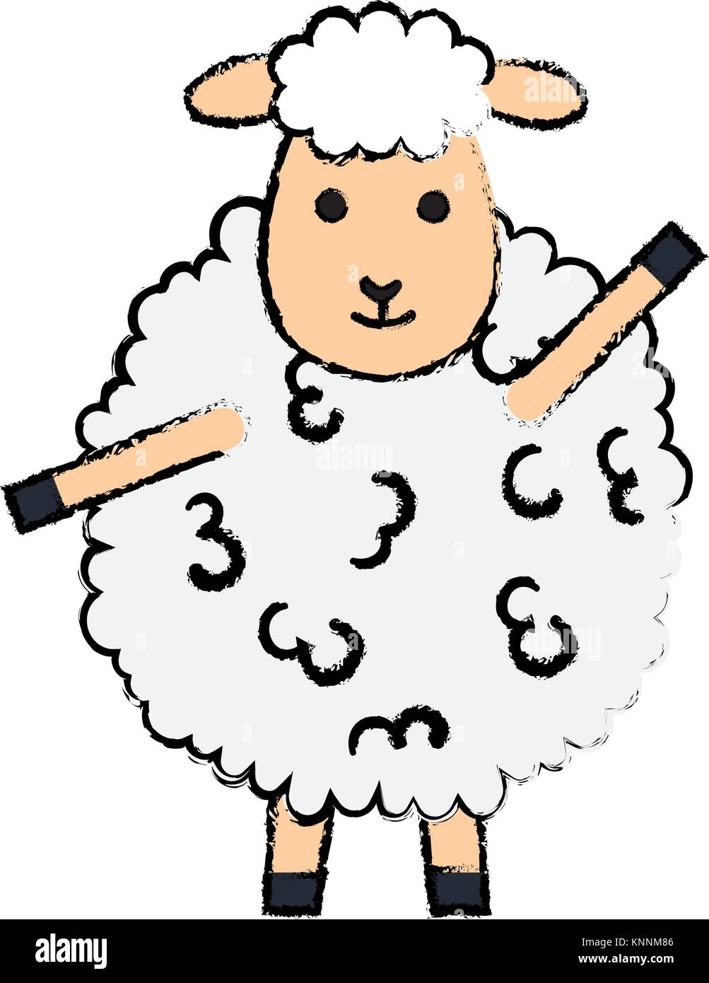 cute sheep character icon vector illustration design Stock Vector Image ...