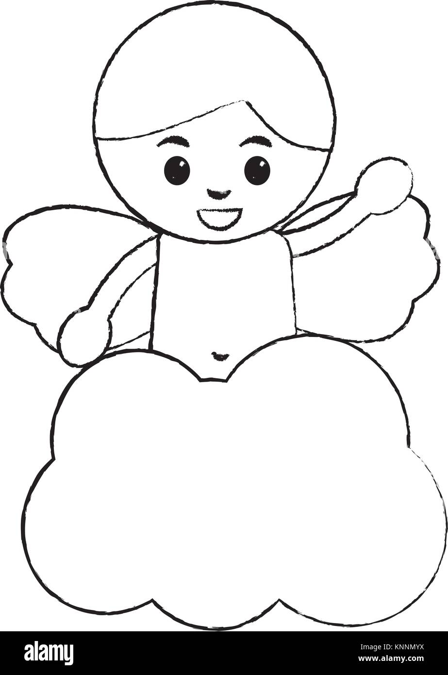 love cute cupid in cloud waving hand Stock Vector Image & Art - Alamy