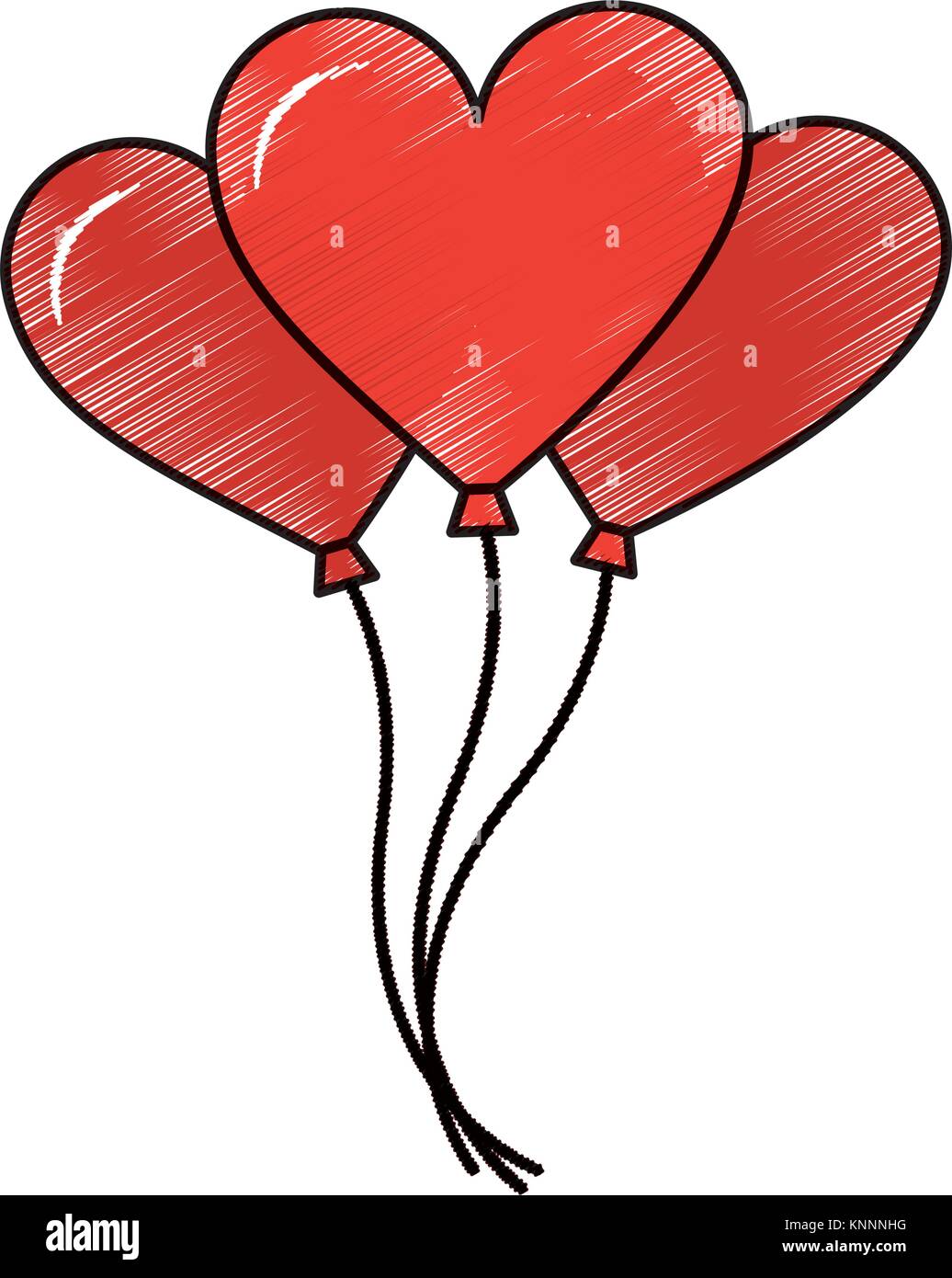 bunch balloons shaped heart love romantic Stock Vector Image & Art - Alamy