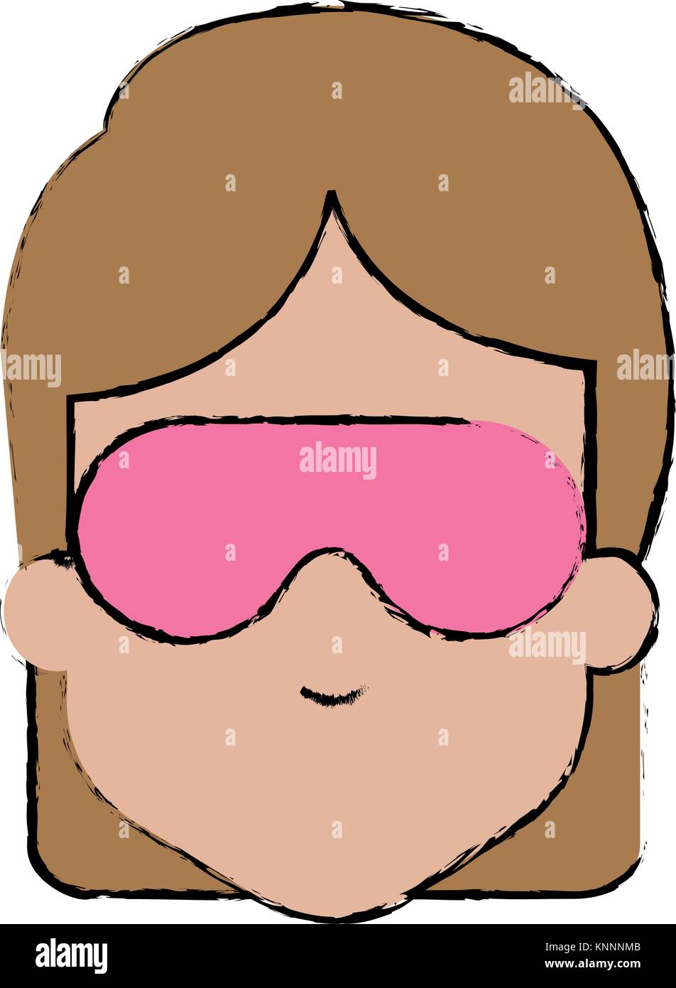 woman with sleeping mask vector illustration design Stock Vector Image ...