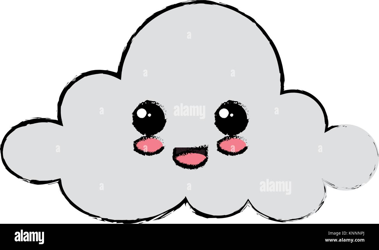 cloud sky kawaii character vector illustration design Stock Vector ...