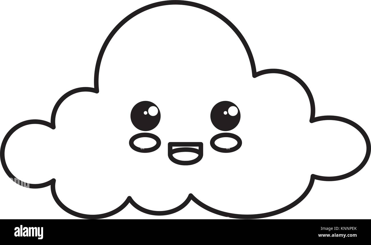 cloud sky kawaii character vector illustration design Stock Vector ...