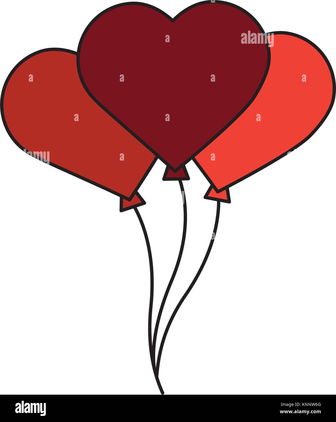 bunch balloons shaped heart love romantic Stock Vector Image & Art - Alamy