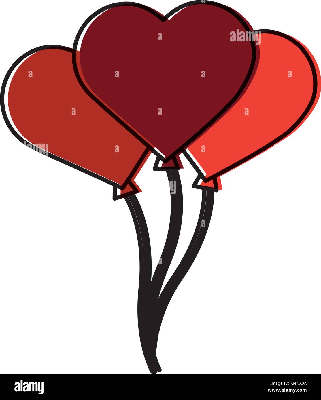 bunch balloons shaped heart love romantic Stock Vector Image & Art - Alamy