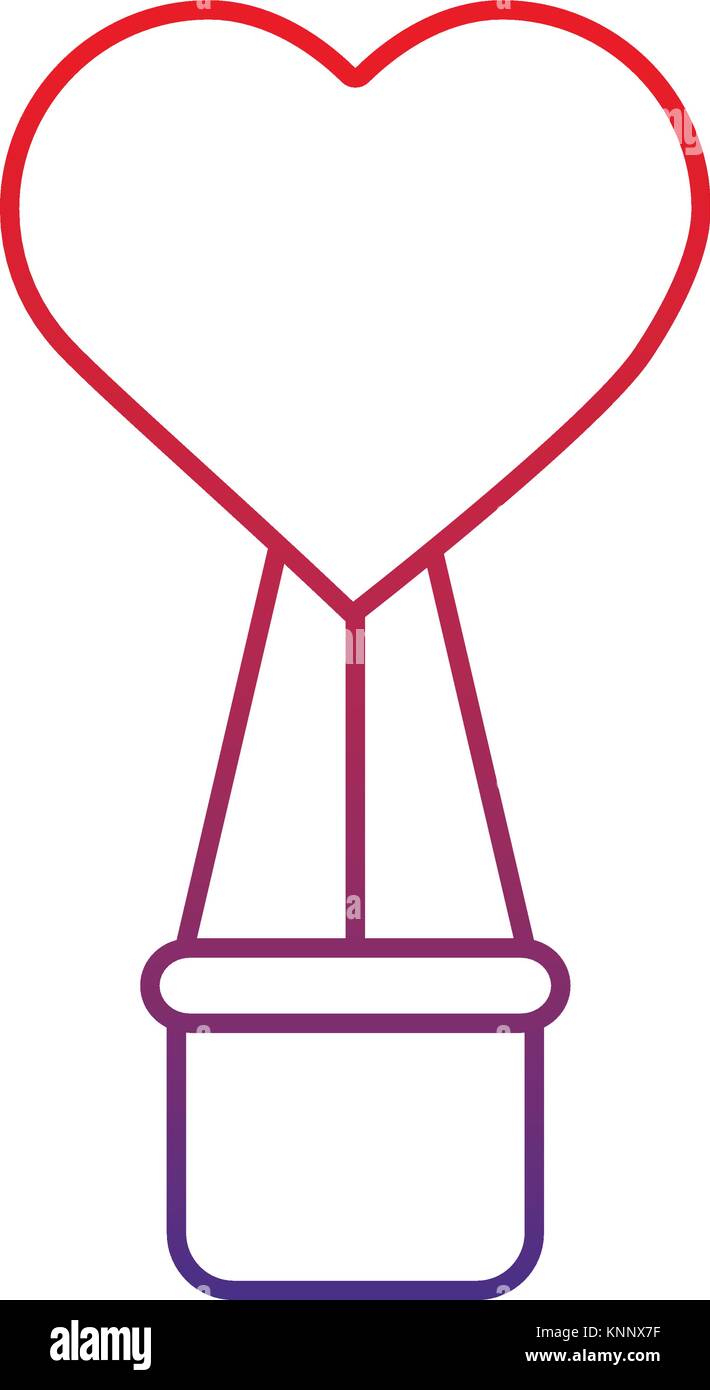 air balloon shape heart love with basket Stock Vector Image & Art - Alamy