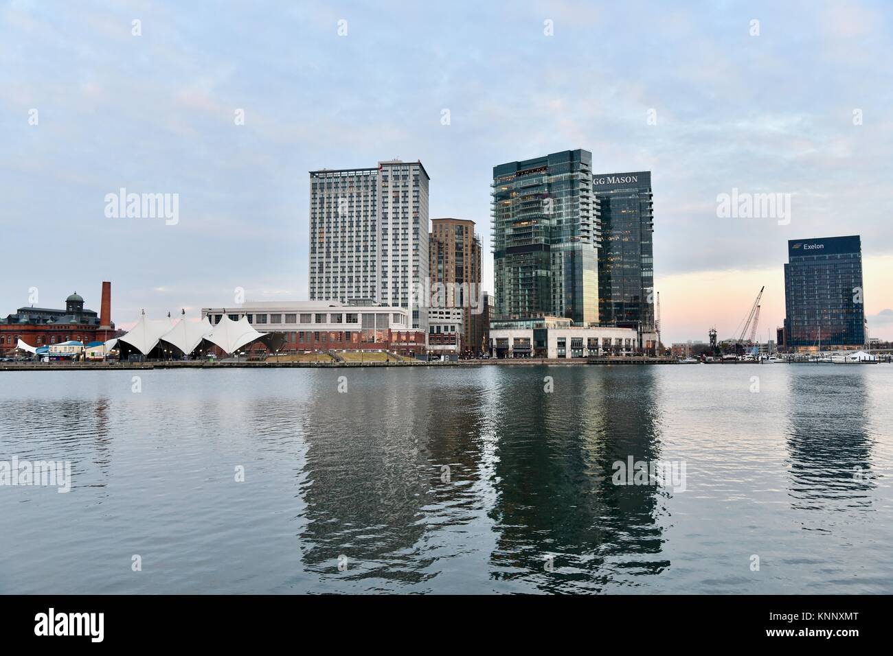 Downtown Baltimore at the harbor, MD, USA Stock Photo