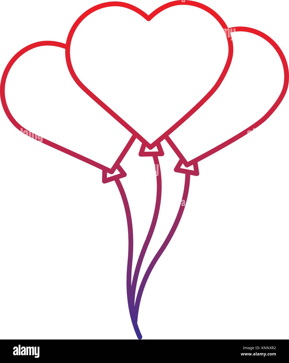 bunch balloons shaped heart love romantic Stock Vector Image & Art - Alamy
