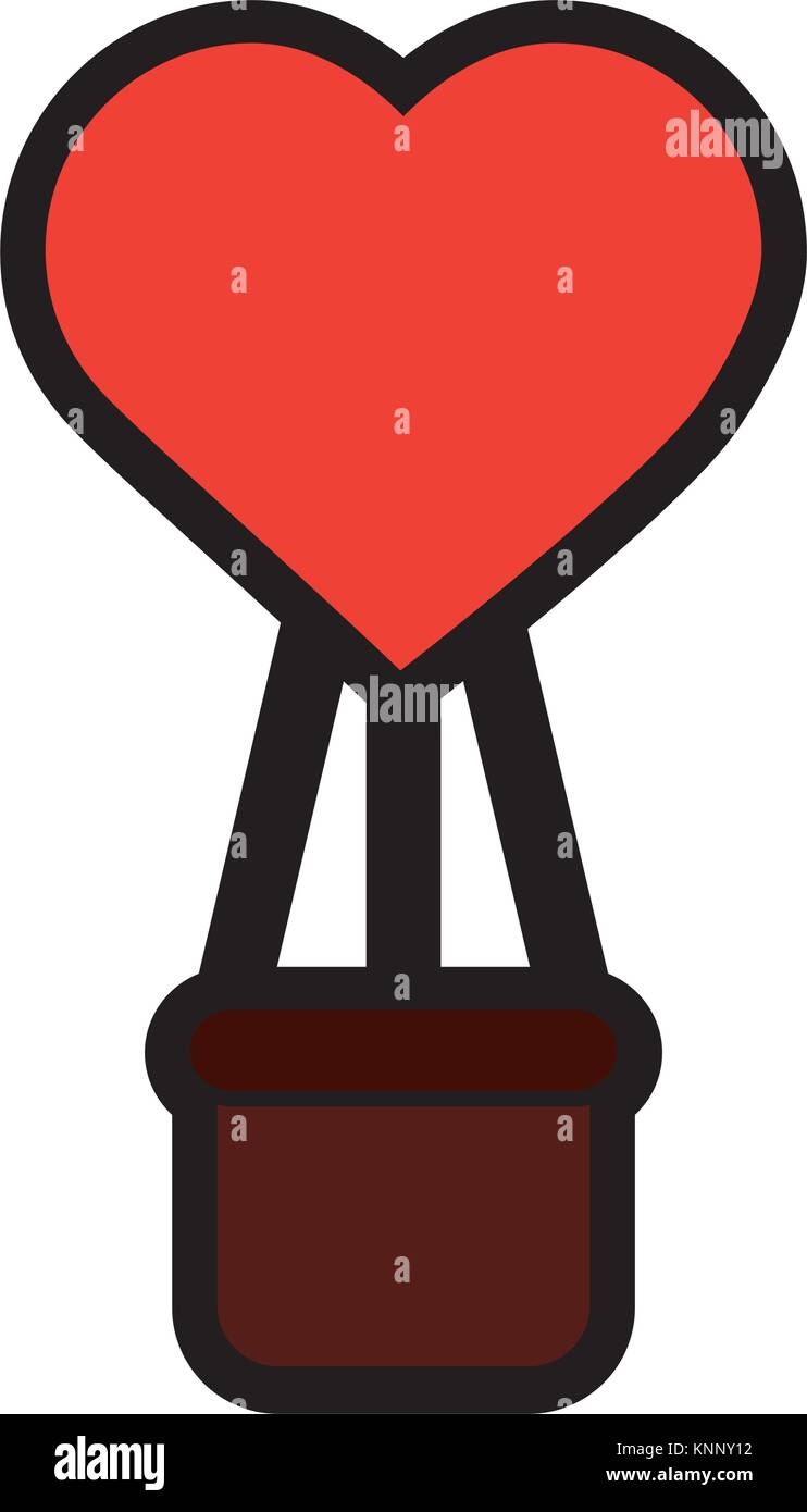 air balloon shape heart love with basket Stock Vector Image & Art - Alamy