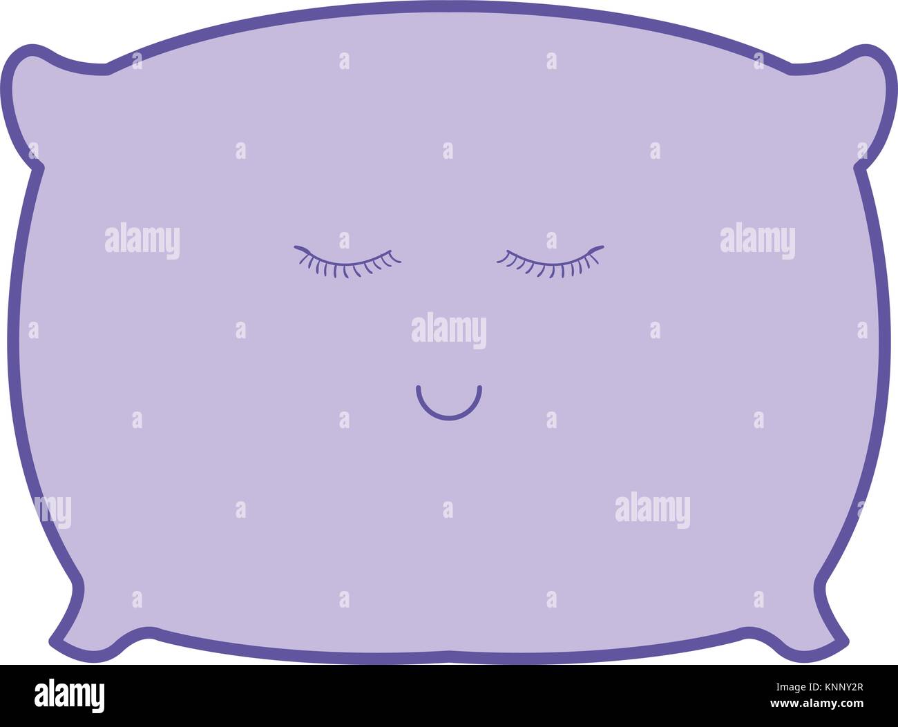 Pillow Bed Kawaii Character Vector Illustration Design Stock