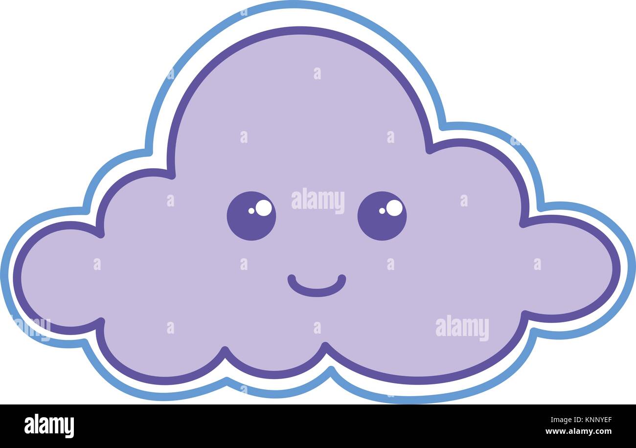 cloud sky kawaii character vector illustration design Stock Vector ...