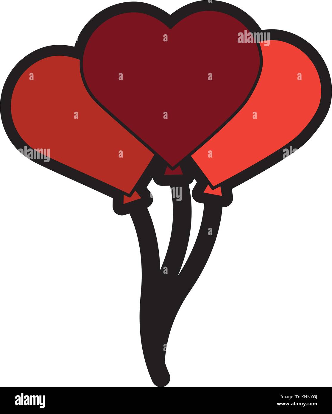 bunch balloons shaped heart love romantic Stock Vector Image & Art - Alamy
