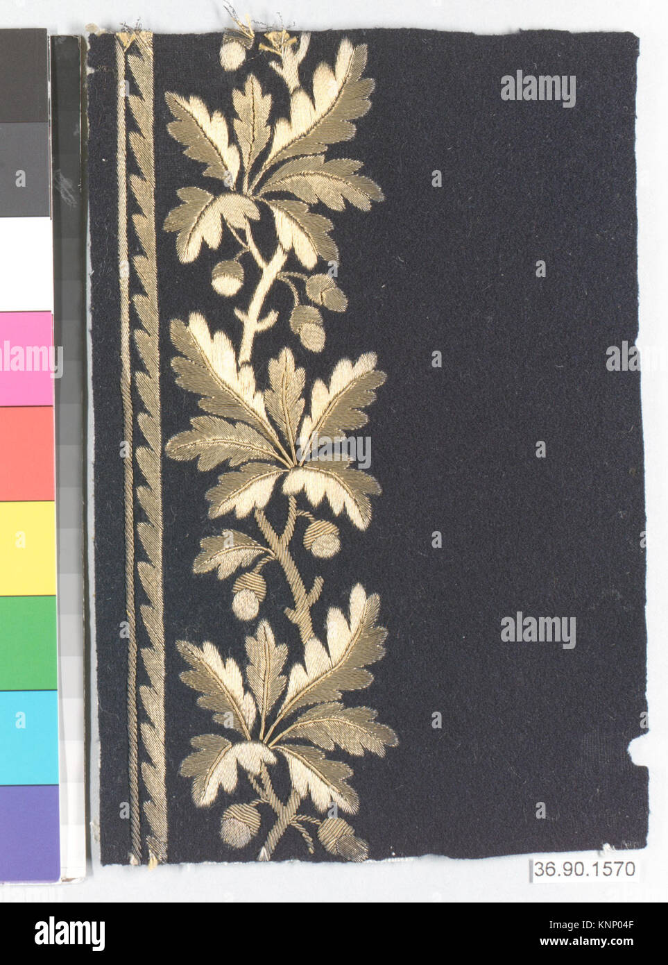 Documented Pattern An embroidery sample designed for a man's suit, showing textile pattern ...