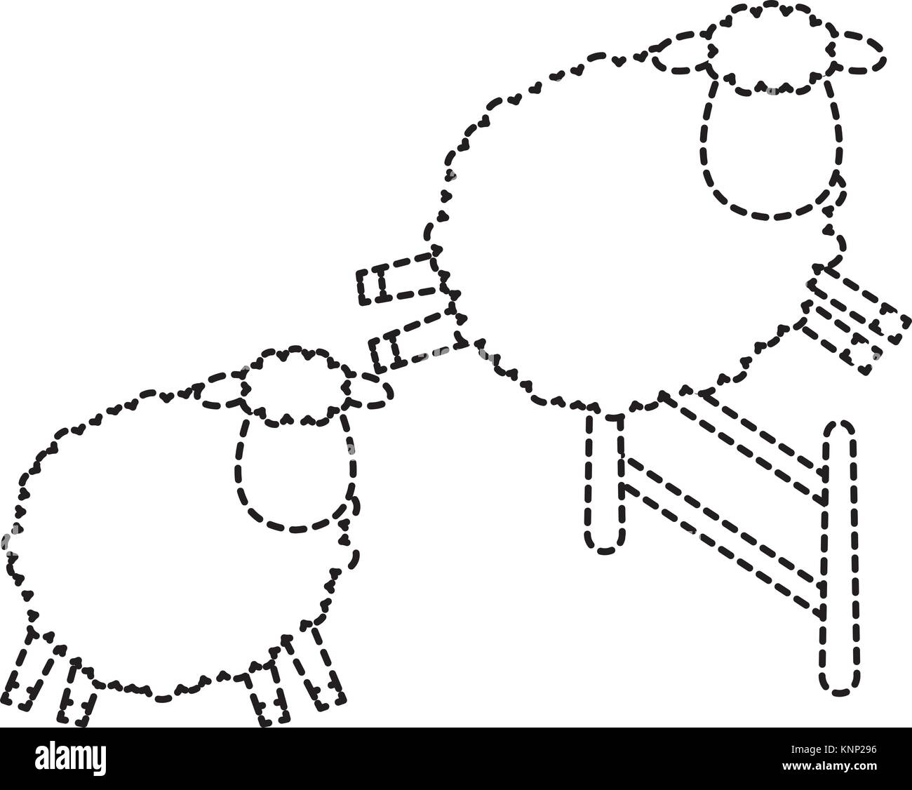 cute sheep jumping fence character icon vector illustration design ...