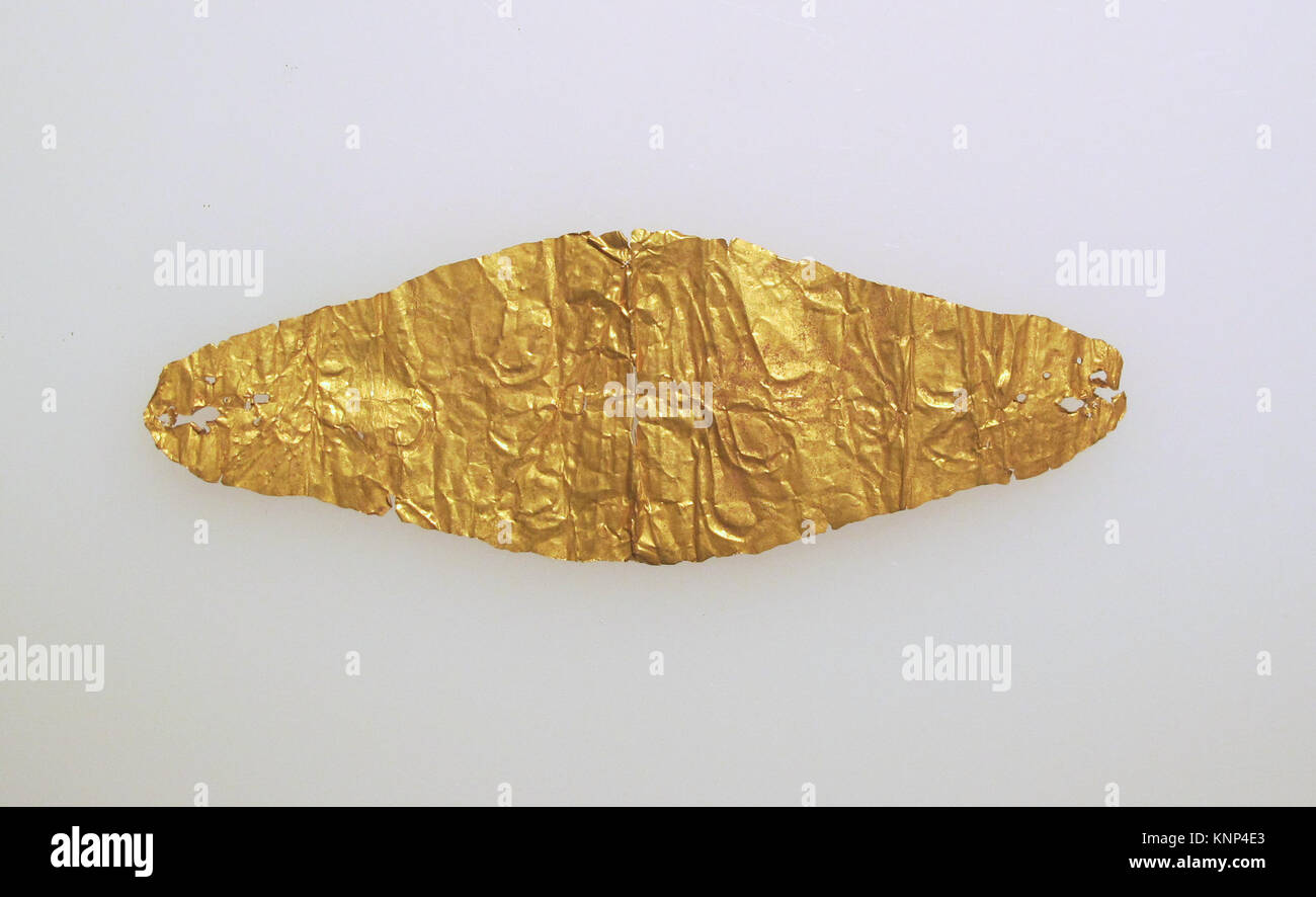 Gold leaf frontlet from antiquity, preserved in the MET collection ...