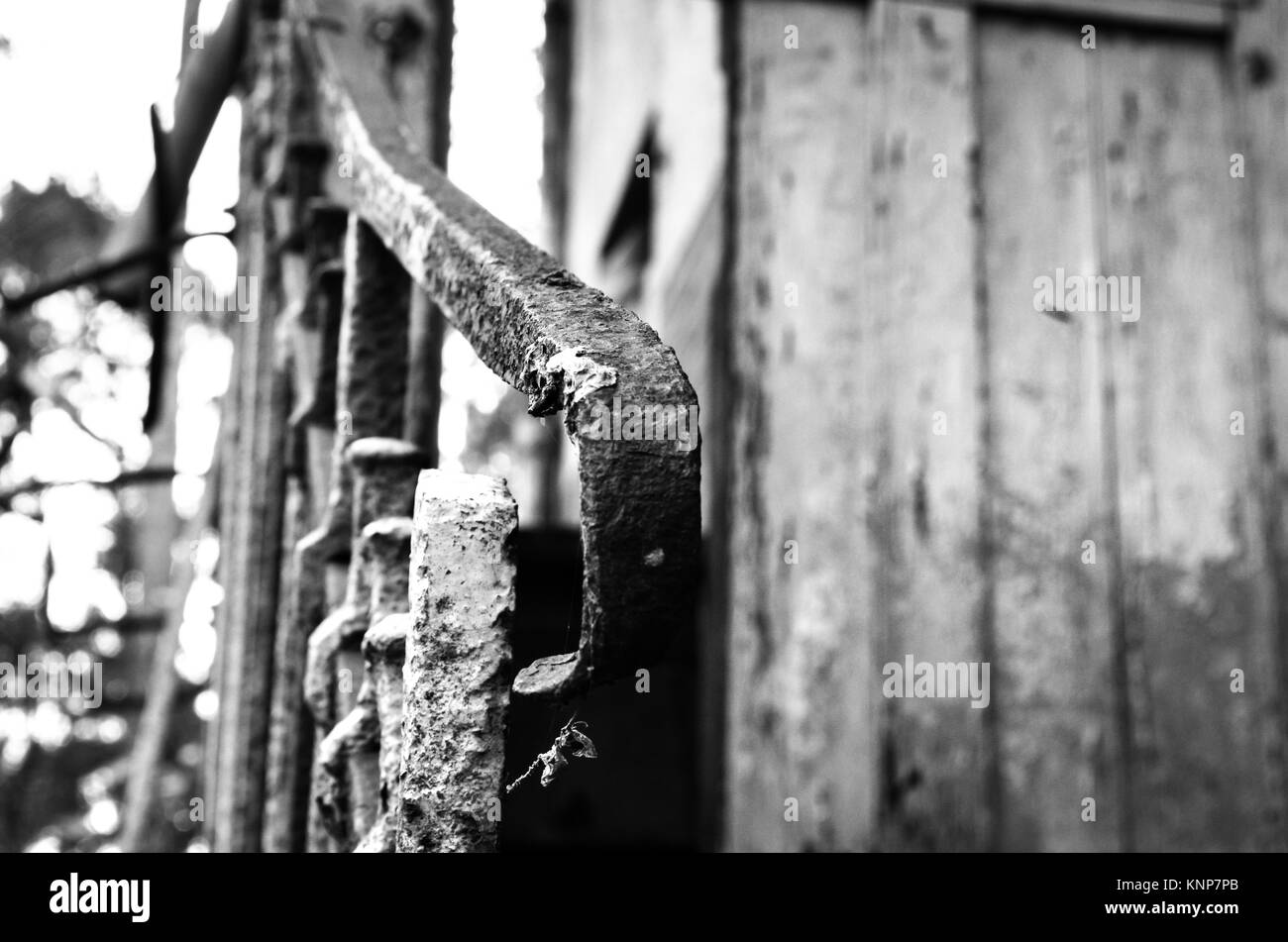 rust on a lost building entry Stock Photo