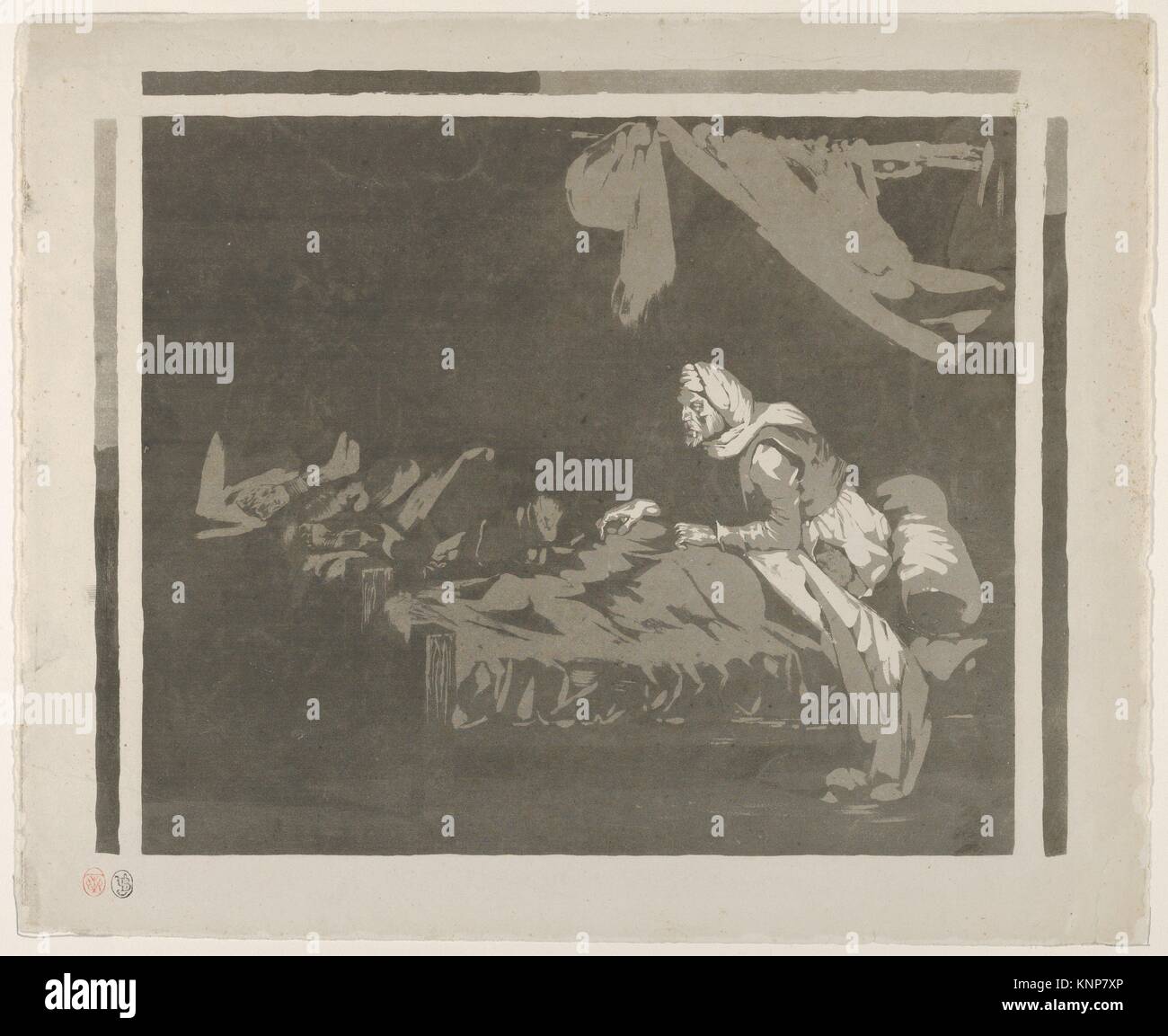 Interior of a Military Hospital. Artist Eugène Delacroix (French