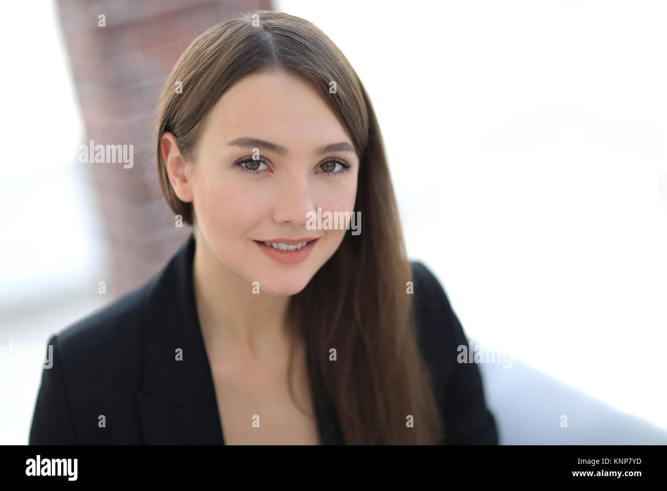 close up portrait of young business woman in modern office Stock Photo ...
