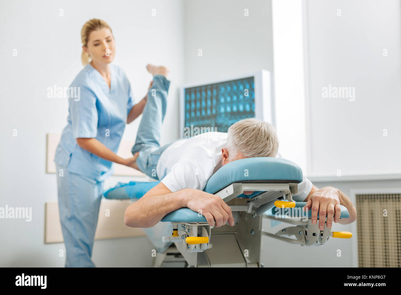 Elderly man hospital bed visit hi-res stock photography and images - Alamy