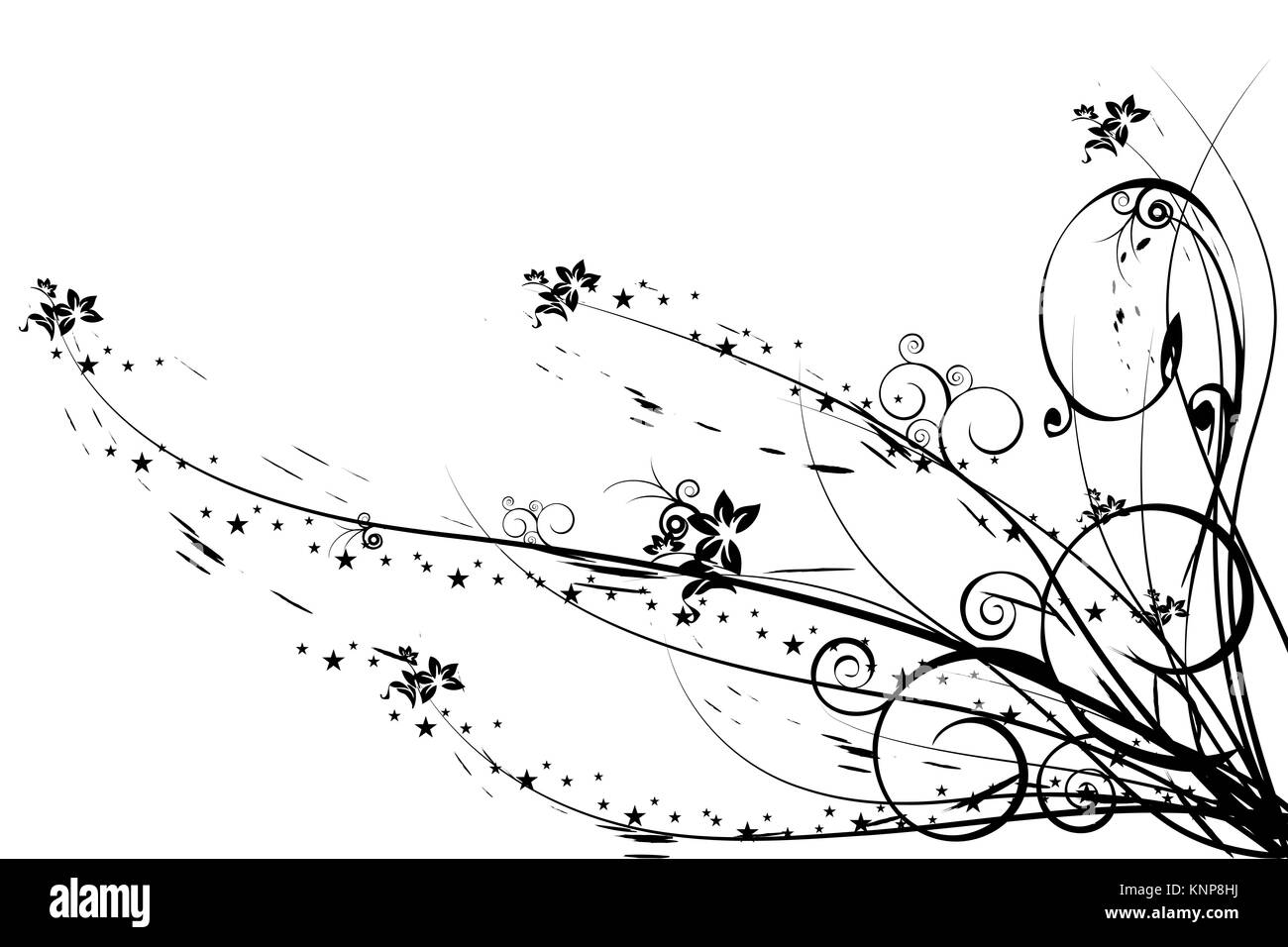 Vector illustration golden flower Black and White Stock Photos & Images ...