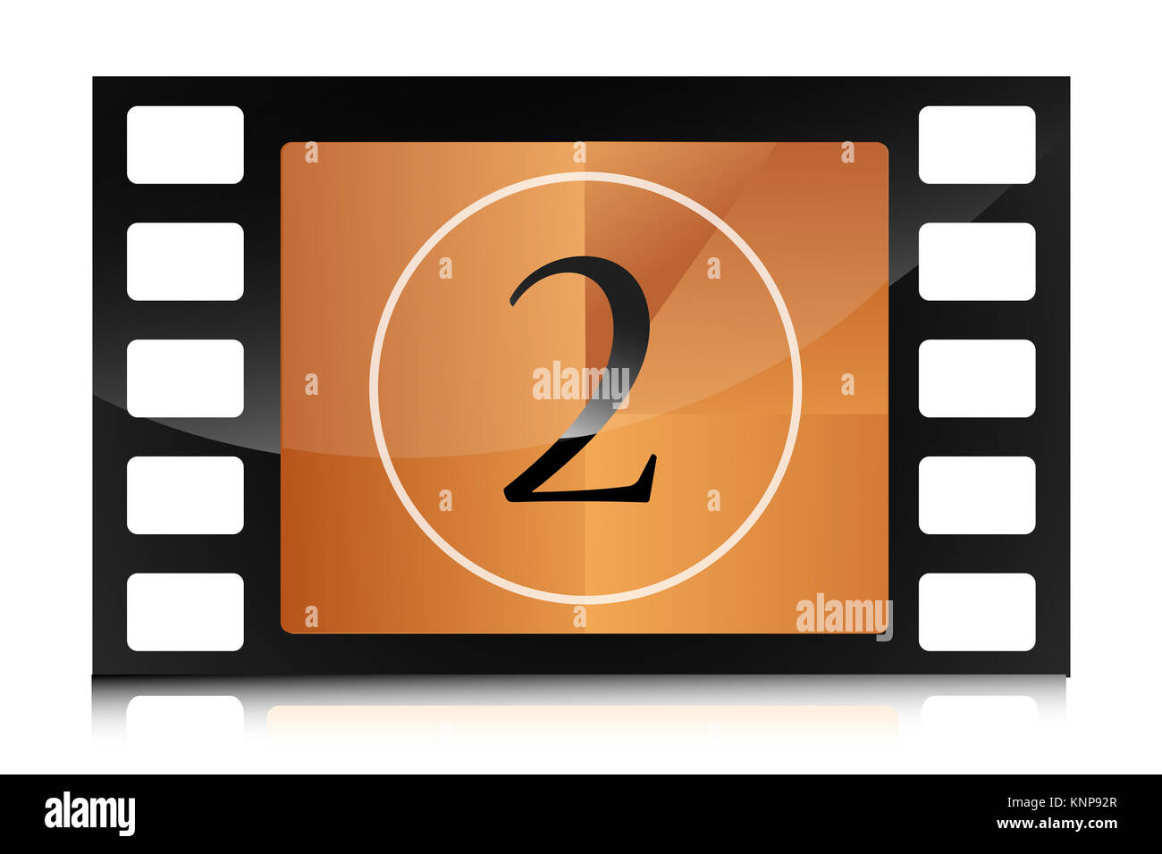 illustration of countdown on film strip Stock Photo