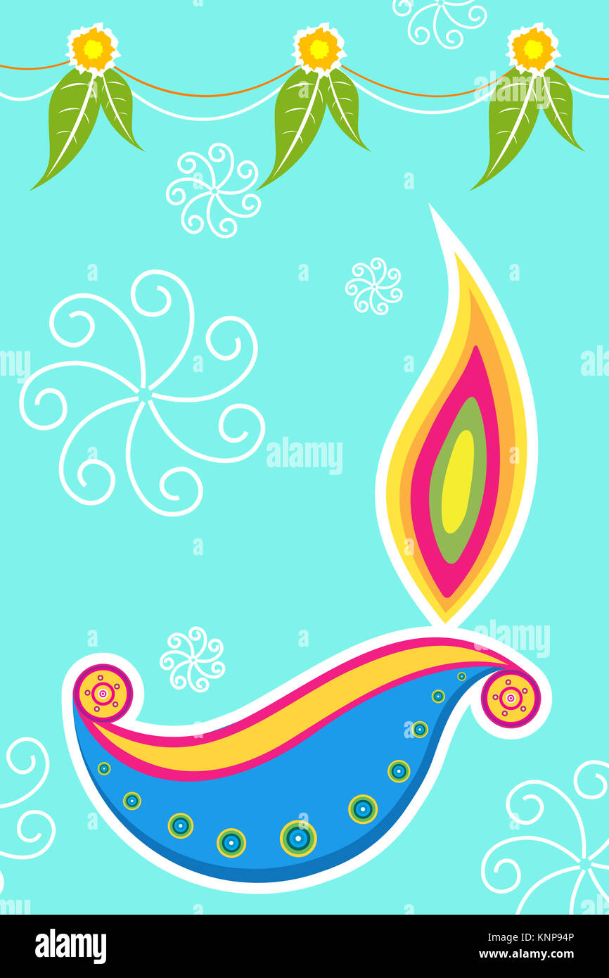 illustration of colorful diwali card Stock Photo - Alamy