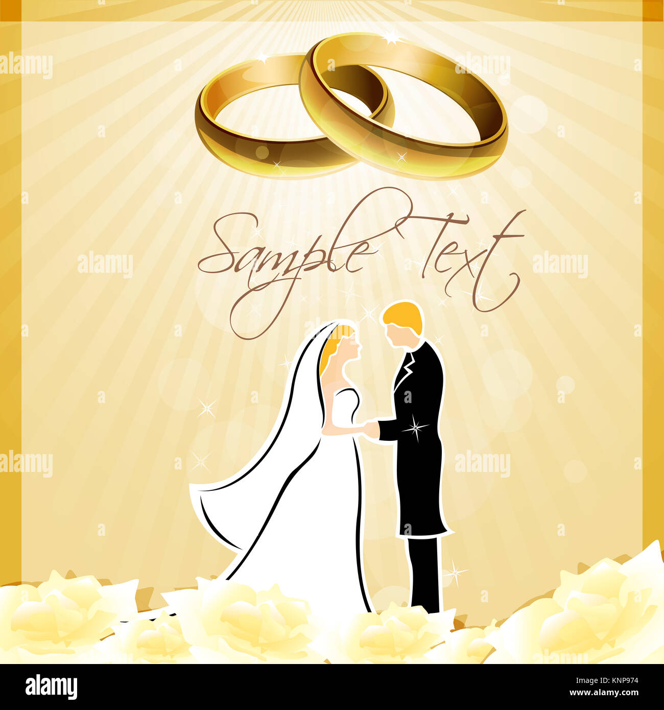 illustration of engagement card with ring and couples Stock Photo - Alamy