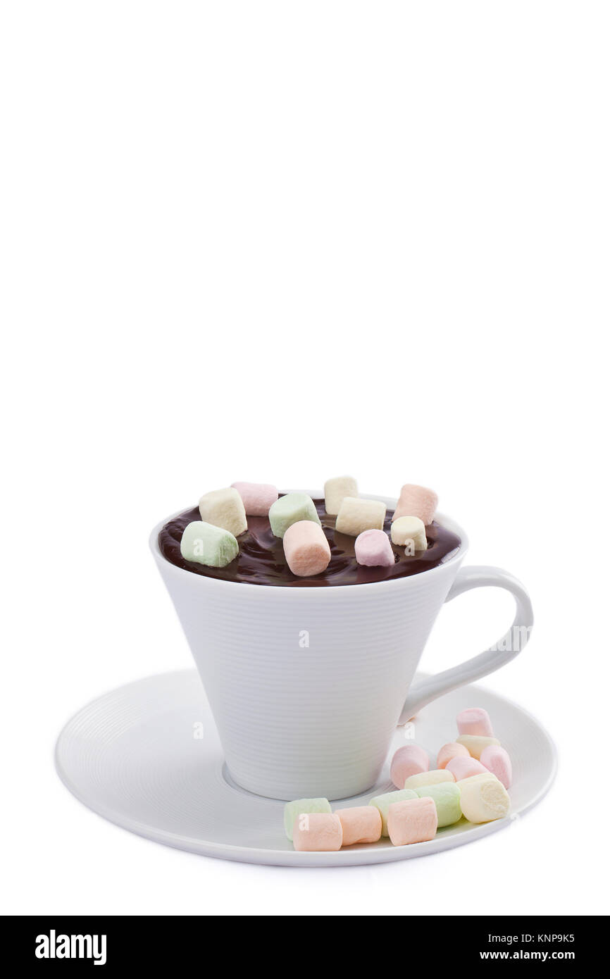 chocolate dipped colorful mallows Stock Photo