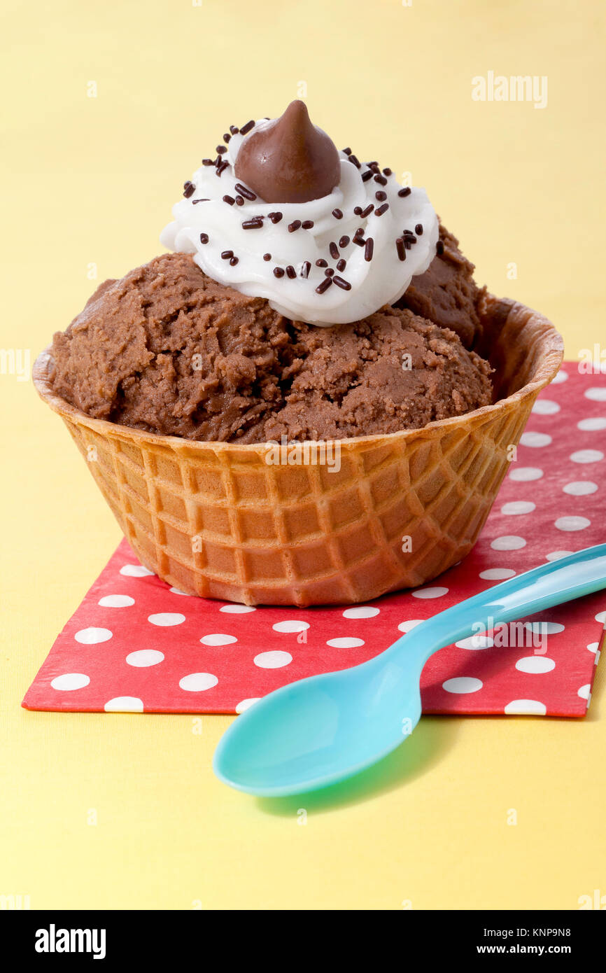 chocolate ice cream with icing Stock Photo Alamy