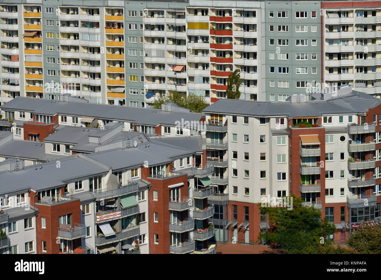 Dwelling houses, avenue of the cosmonauts, Marzahn, Berlin, Germany, Wohnhaeuser, Allee der Kosmonauten, Deutschland Stock Photo