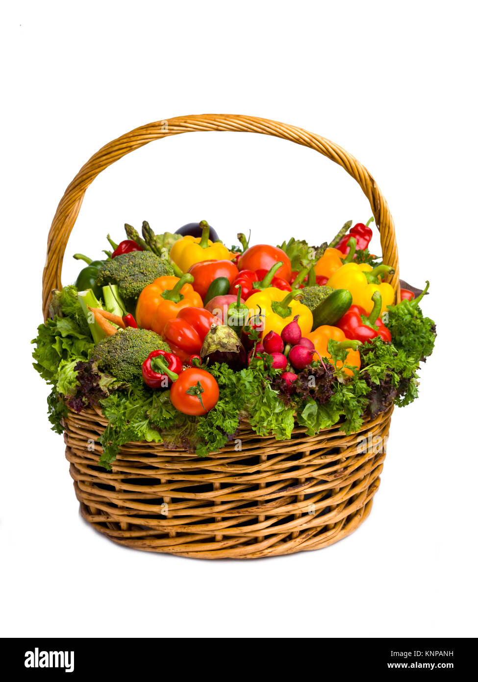 huge vegetable basket isolated on white Stock Photo Alamy