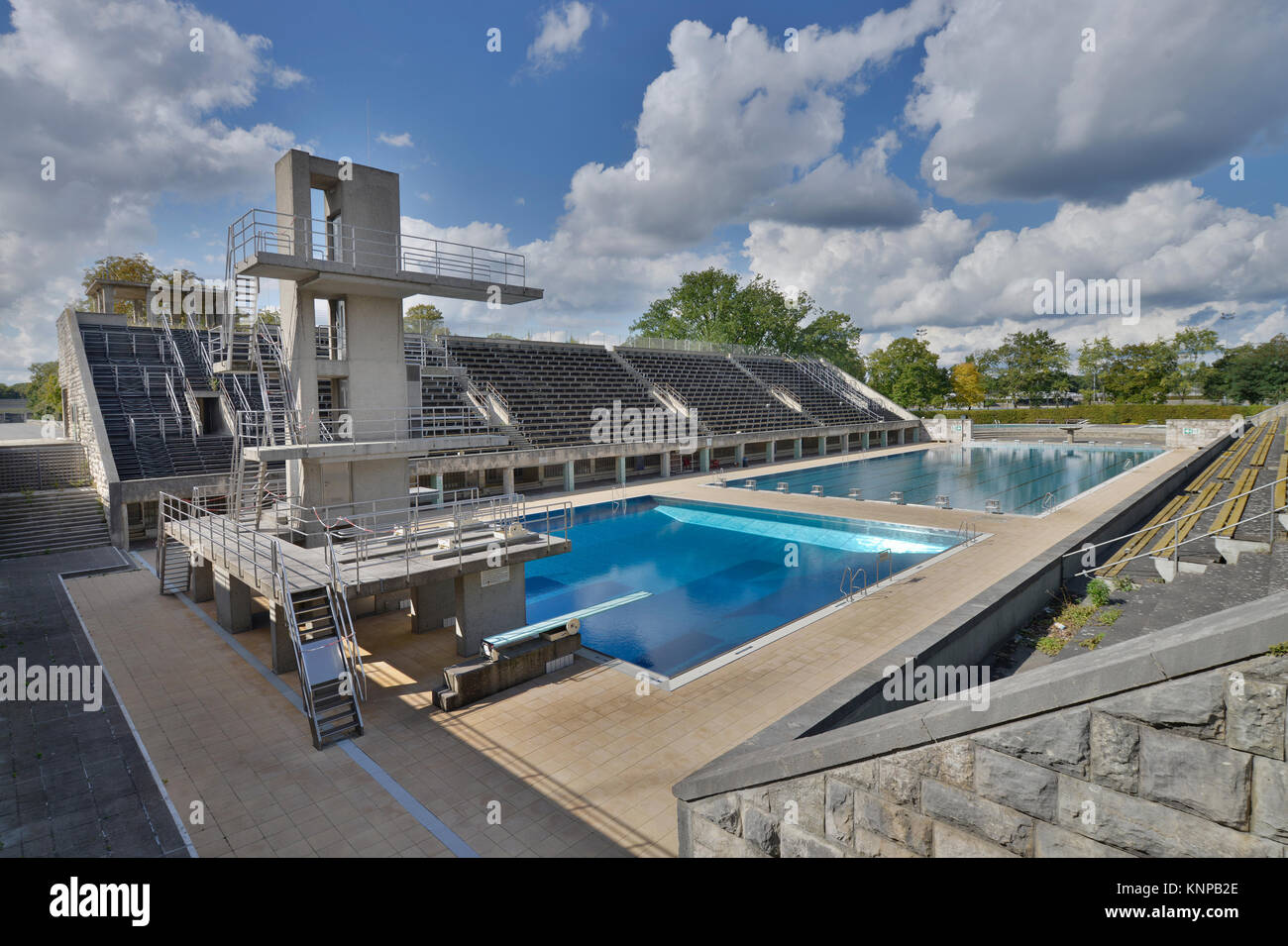 Olympic swimming stadium, Westend, Charlottenburg, Berlin, Germany, Olympisches Schwimmstadion, Deutschland Stock Photo