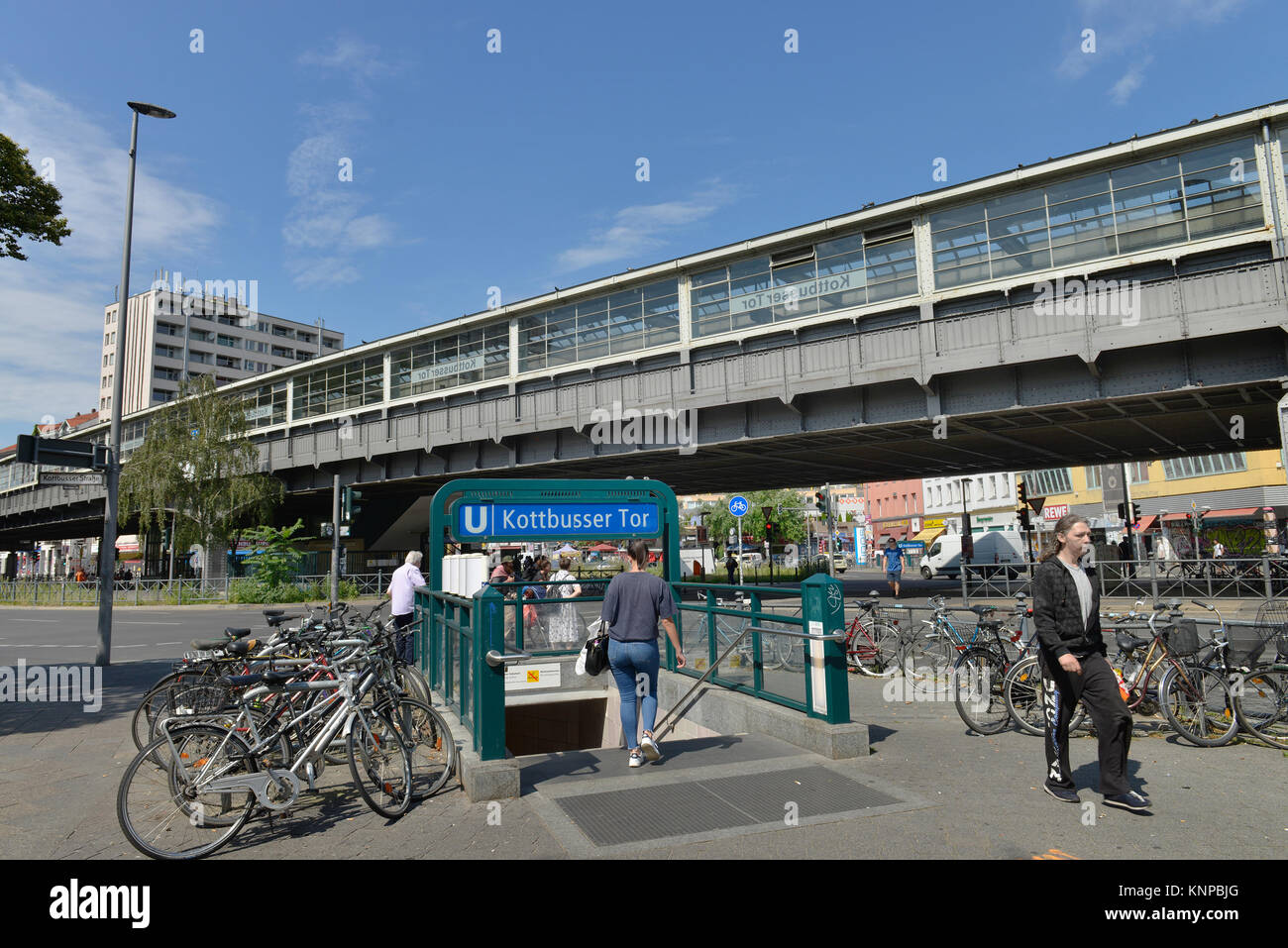 Subway station, Kottbusser gate, cross mountain, Berlin, Germany, U-Bahnhof, Kottbusser Tor, Kreuzberg, Deutschland Stock Photo