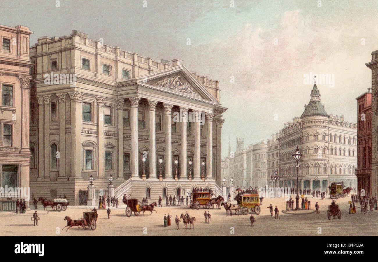 The Mansion House, London, Victorian illustration Stock Photo