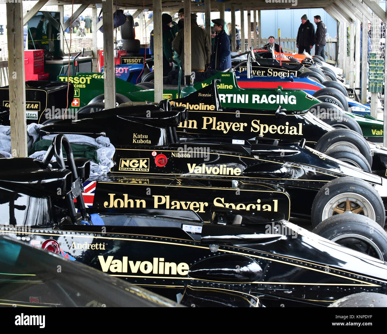 Classic Lotus, Ground effect GP cars, Goodwood 74th Members Meeting, 74th members Meeeting, cars, circuit racing, England, Goodwood, Goodwood Members  Stock Photo