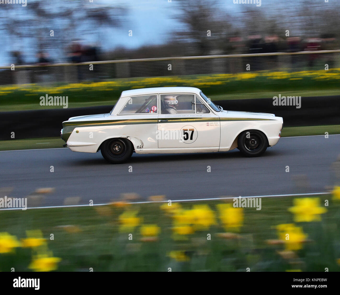Henry Mann, Ford Lotus Cortina Mk1, BYP 71 B, Whitmore Cup, Goodwood 74th Members Meeting, 74th Meeeting, 74th members Meeeting, cars, Chris McEvoy, c Stock Photo