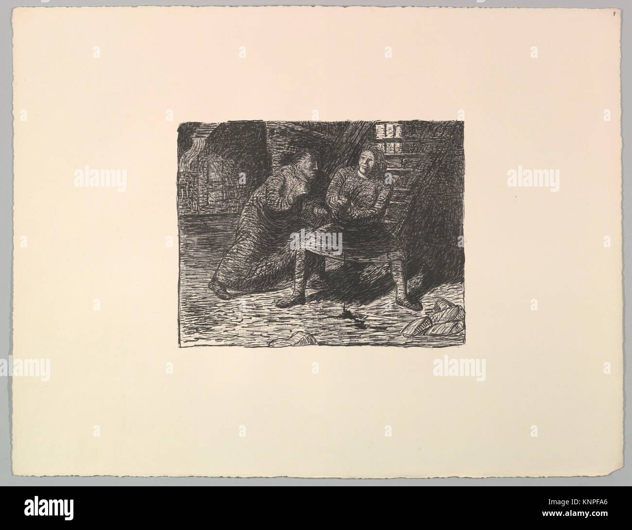 The Wounded (Der Verletzte). Series/Portfolio: Der Tote Tag, 1912; Artist: Ernst Barlach (German, Wedel 1870-1938 Rostock); Date: 1912; Medium: Stock Photo