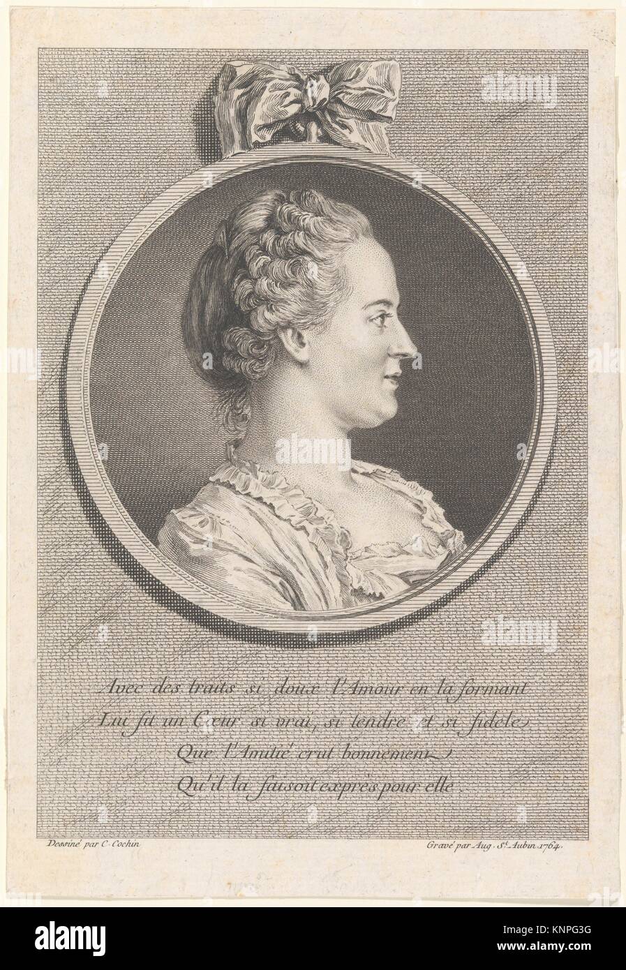 Portrait of Madame de Pompadour (Madame Le Normant d´Estiolles). Artist: Augustin de Saint-Aubin (French, Paris 1736-1807 Paris); Artist: After Stock Photo