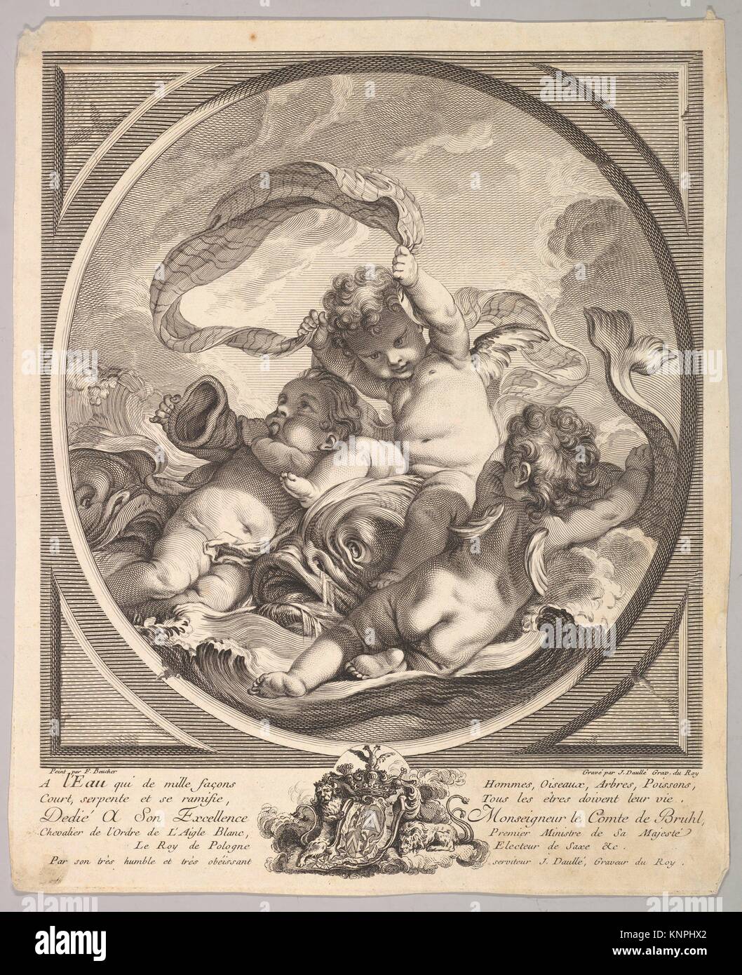 Water. Series/Portfolio: The Four Elements; Artist: Jean Daullé (French,  Abbeville 1703-1763 Paris); Artist: After François Boucher (French, Paris  Stock Photo - Alamy