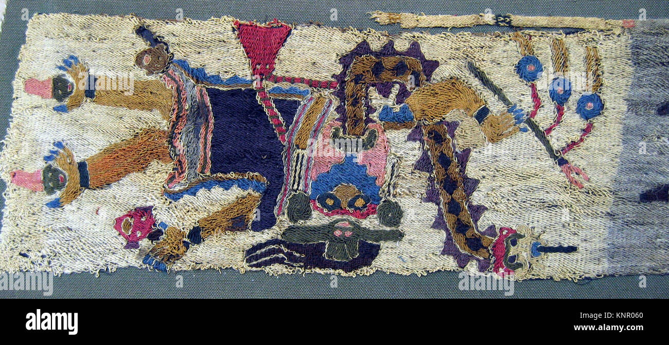 Embroidered Fragment with Figures MET 33.43c 308031 Stock Photo