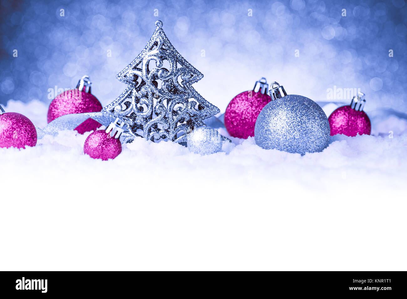 christmas fir tree decoration on glitter background Stock Photo - Alamy