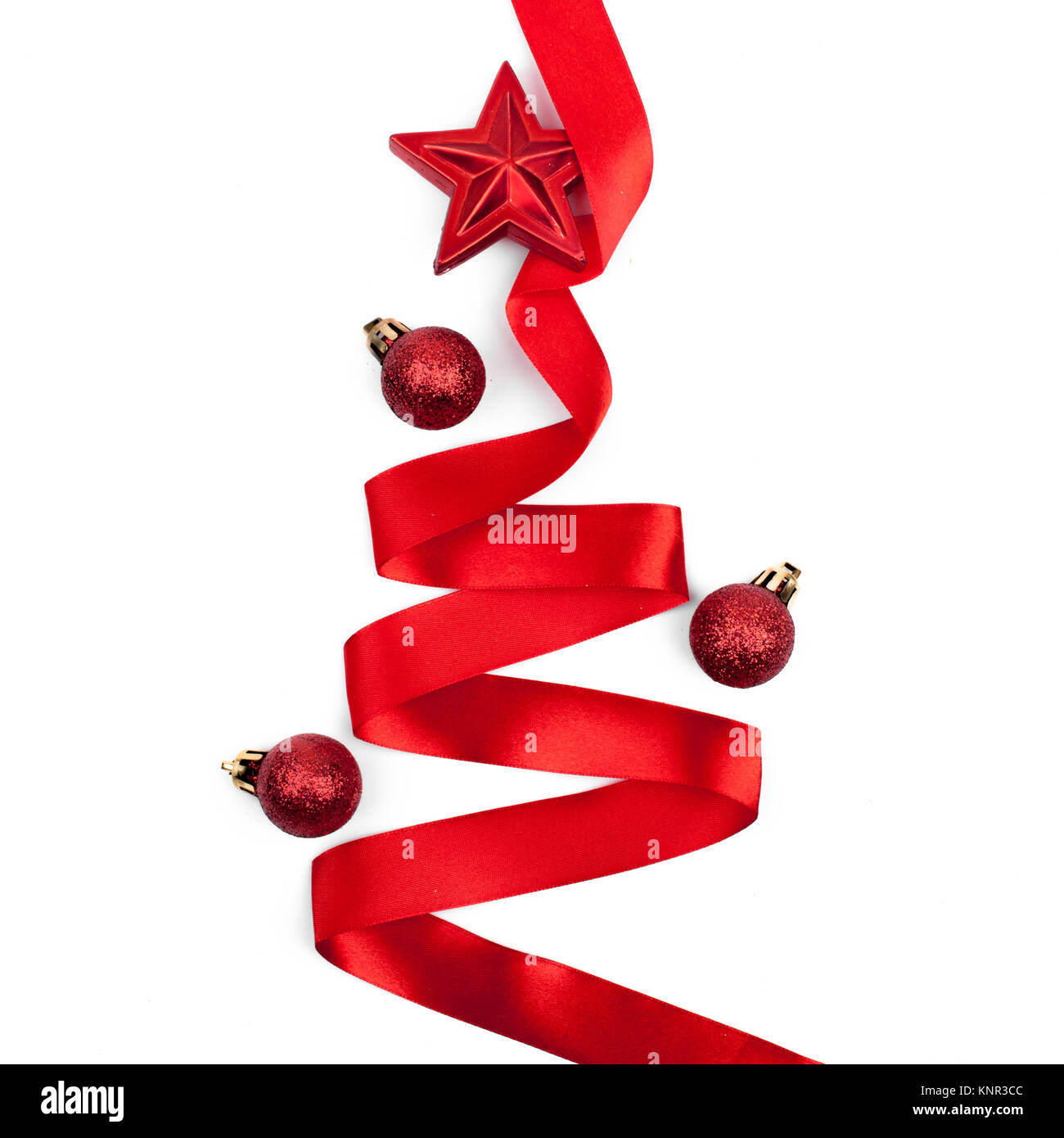 Christmas tree from ribbon isolated on white background Stock Photo - Alamy