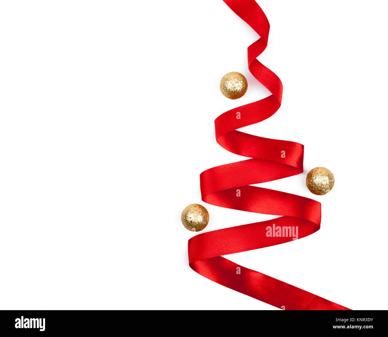 Christmas tree from ribbon isolated on white background Stock Photo - Alamy